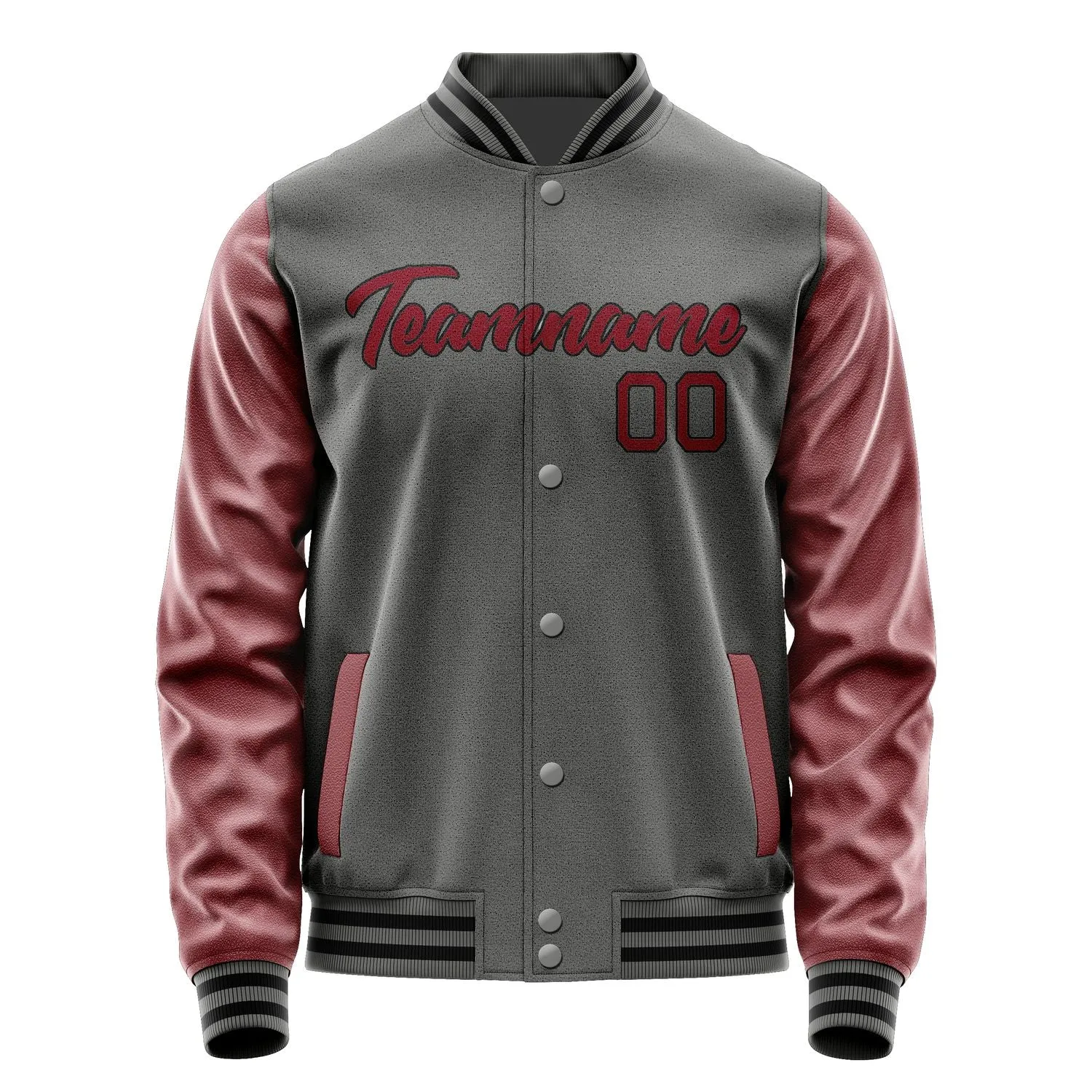 Custom Dark Grey Crimson Red Jacket sold by Tailorly product image thumbnail 2
