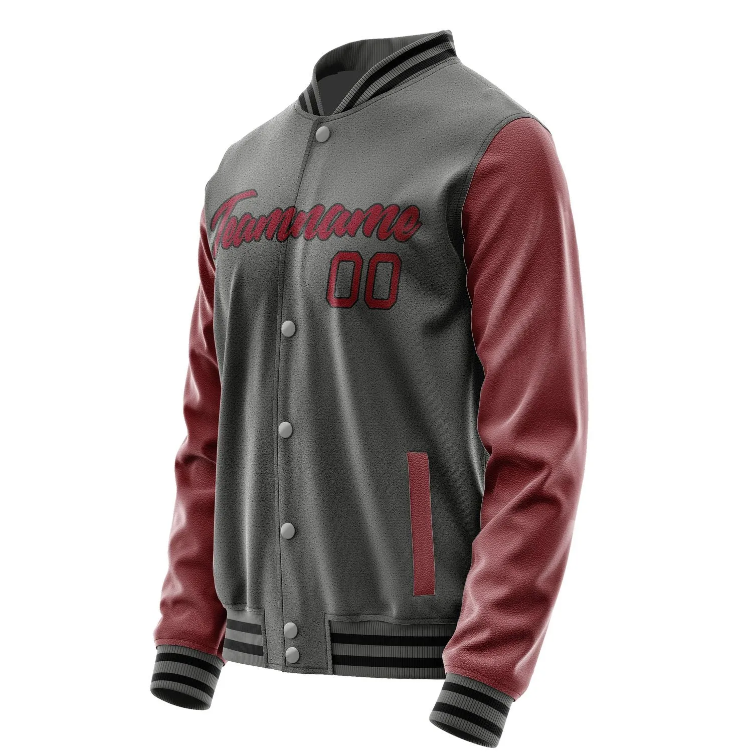 Custom Dark Grey Crimson Red Jacket sold by Tailorly product image thumbnail 3
