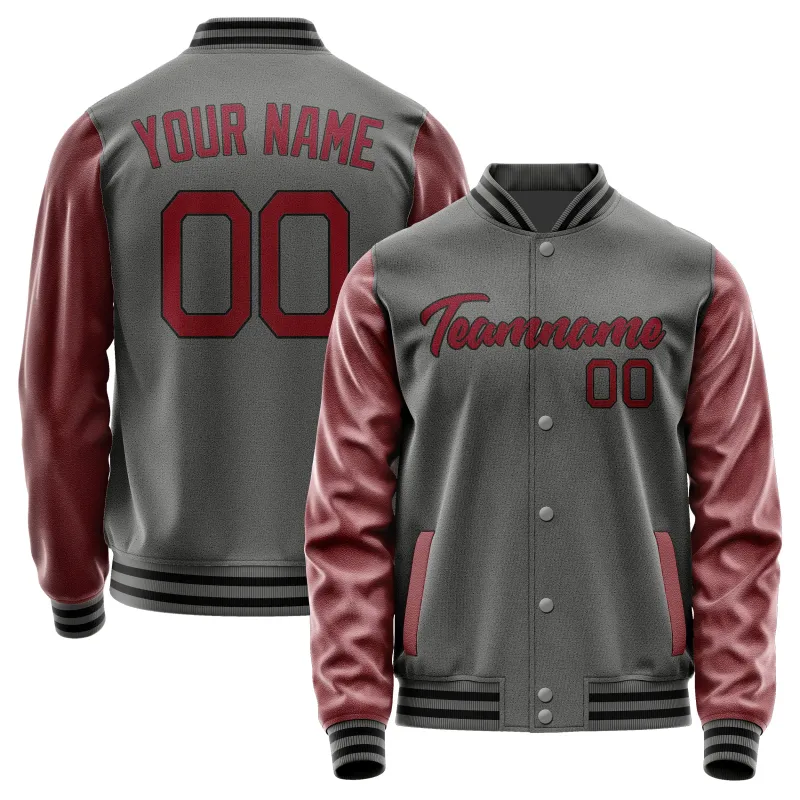 Custom Dark Grey Crimson Red Jacket sold by Tailorly