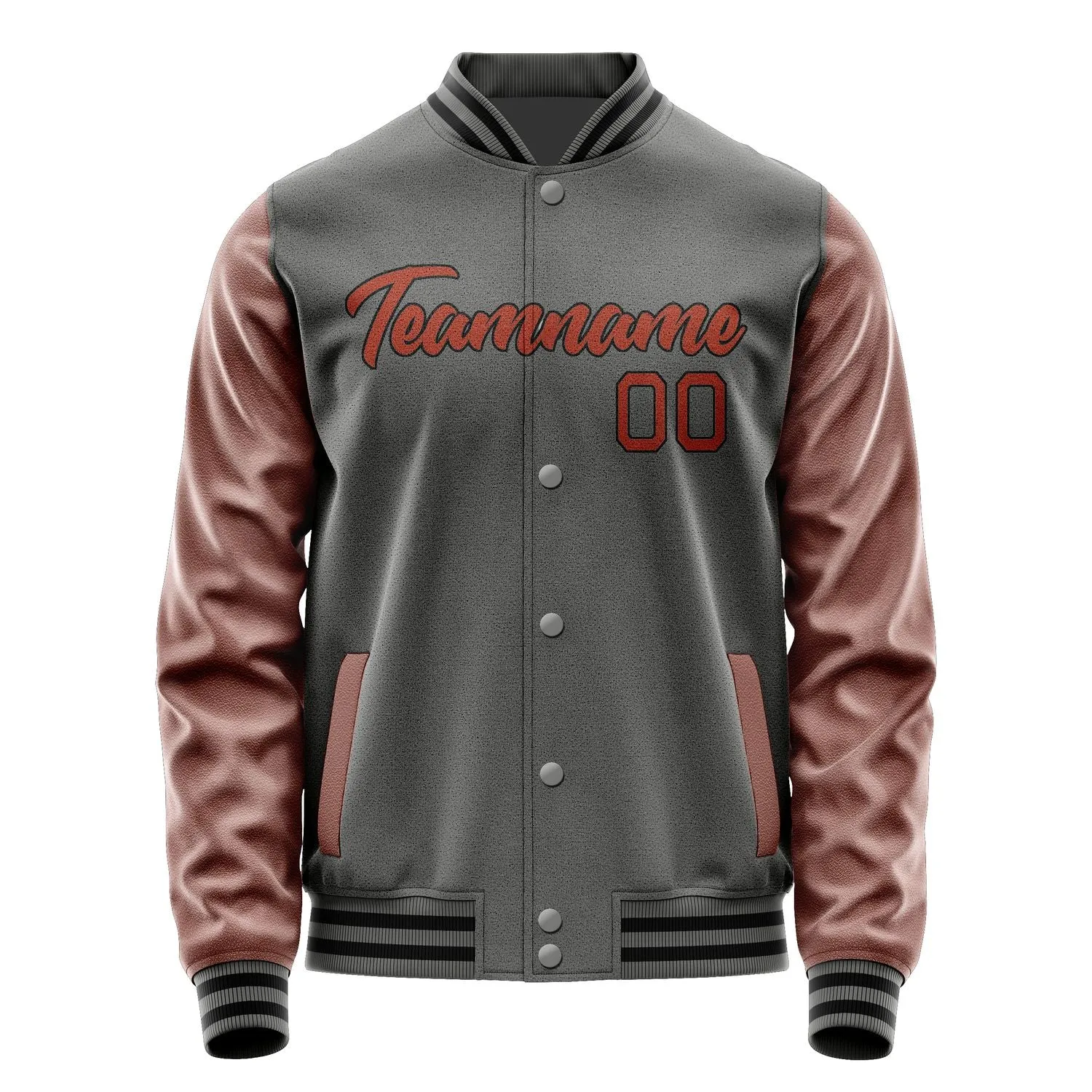 Custom Dark Grey Coral Red Jacket sold by Tailorly product image thumbnail 2