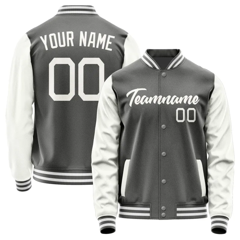 Custom Dark Grey White Jacket sold by Tailorly