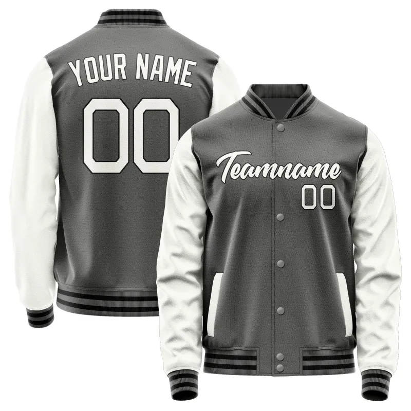 Custom Dark Grey White Jacket sold by Tailorly