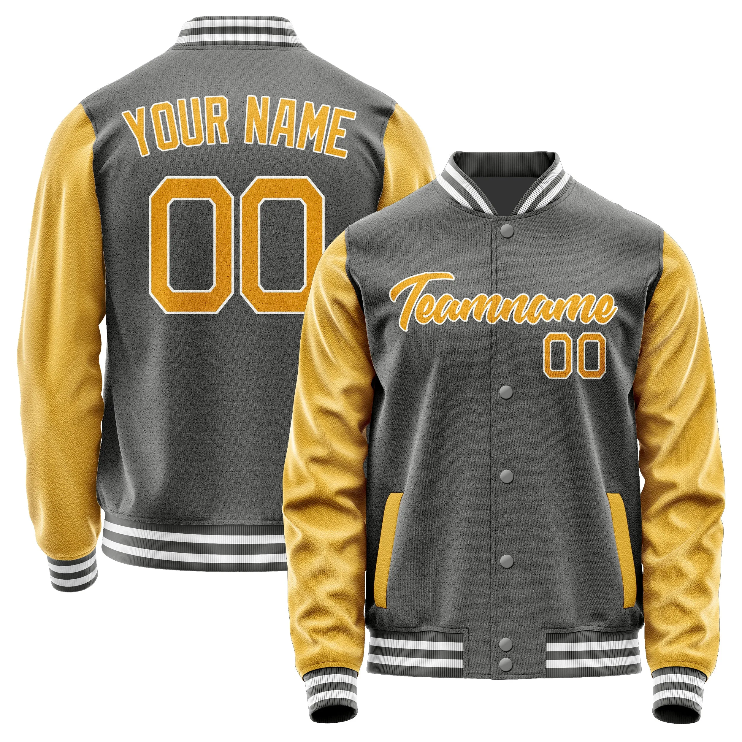 Custom Dark Grey Yellow Jacket sold by Tailorly
