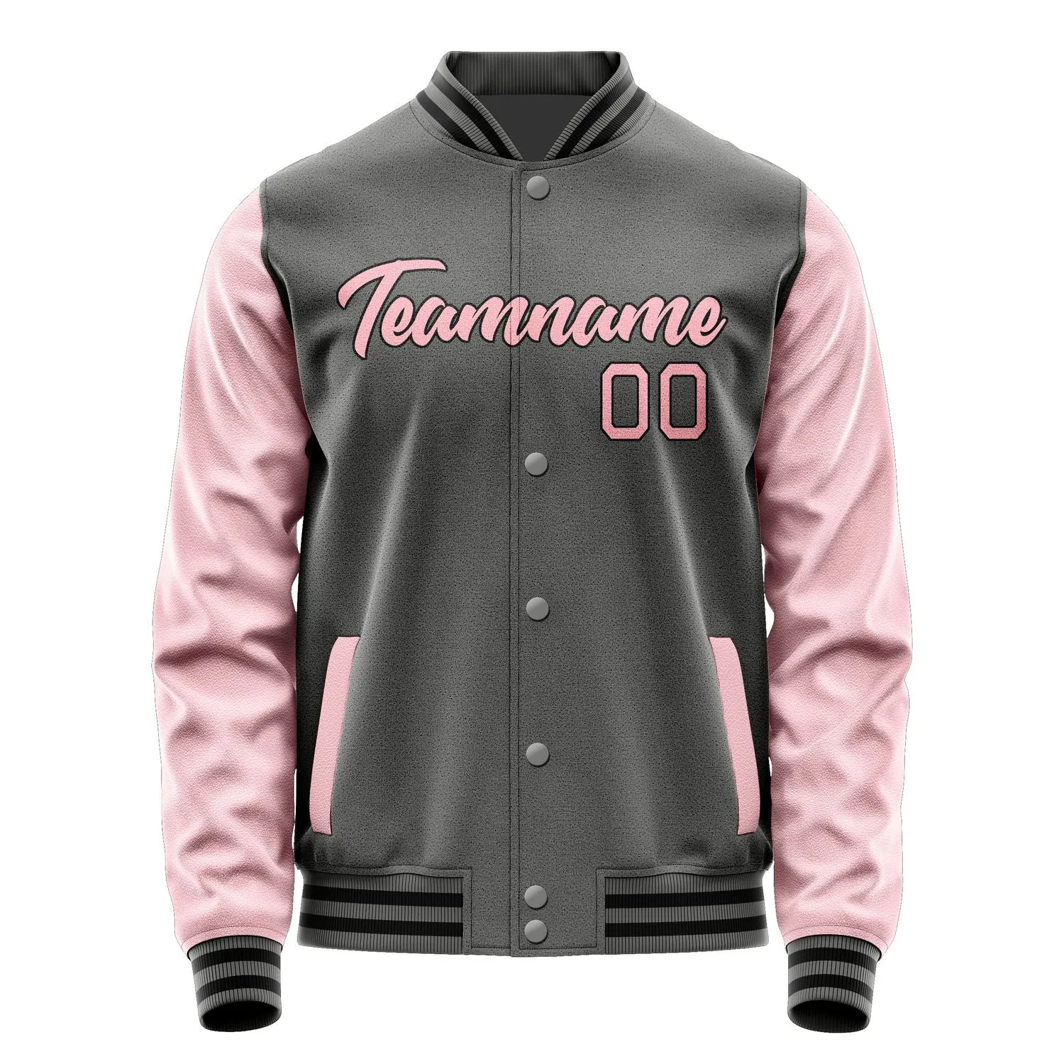 Custom Dark Grey Light Pink Jacket sold by Tailorly product image thumbnail 2