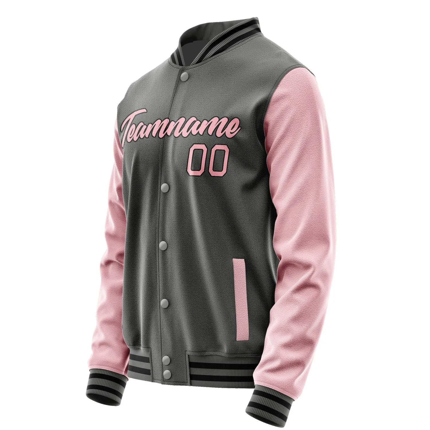 Custom Dark Grey Light Pink Jacket sold by Tailorly product image thumbnail 3