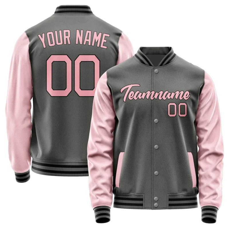 Custom Dark Grey Light Pink Jacket sold by Tailorly