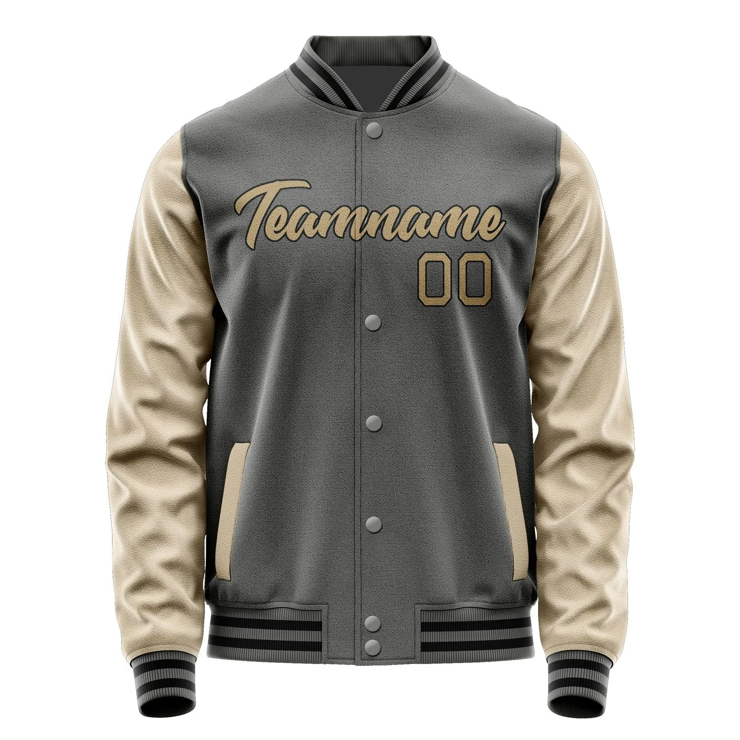 Custom Dark Grey Light Khaki Jacket sold by Tailorly product image thumbnail 2