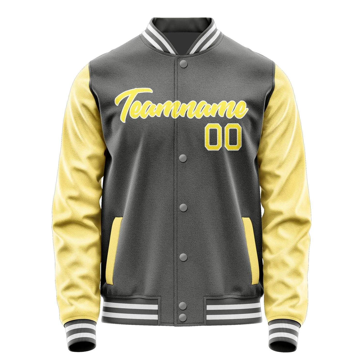Custom Dark Grey Light Yellow Jacket sold by Tailorly product image thumbnail 2