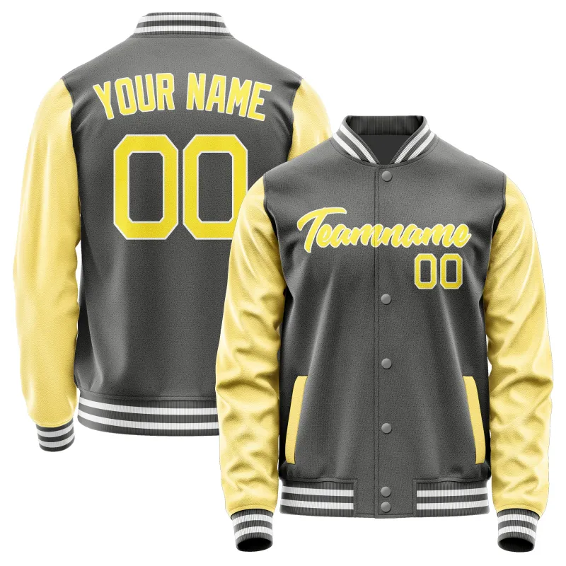 Custom Dark Grey Light Yellow Jacket sold by Tailorly