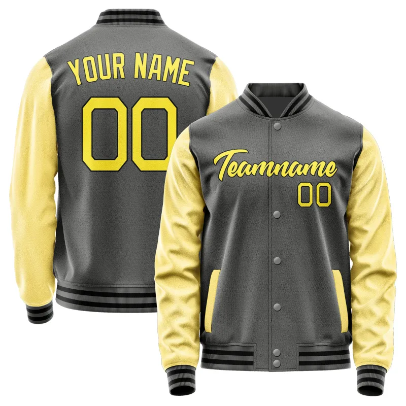 Custom Dark Grey Light Yellow Jacket sold by Tailorly
