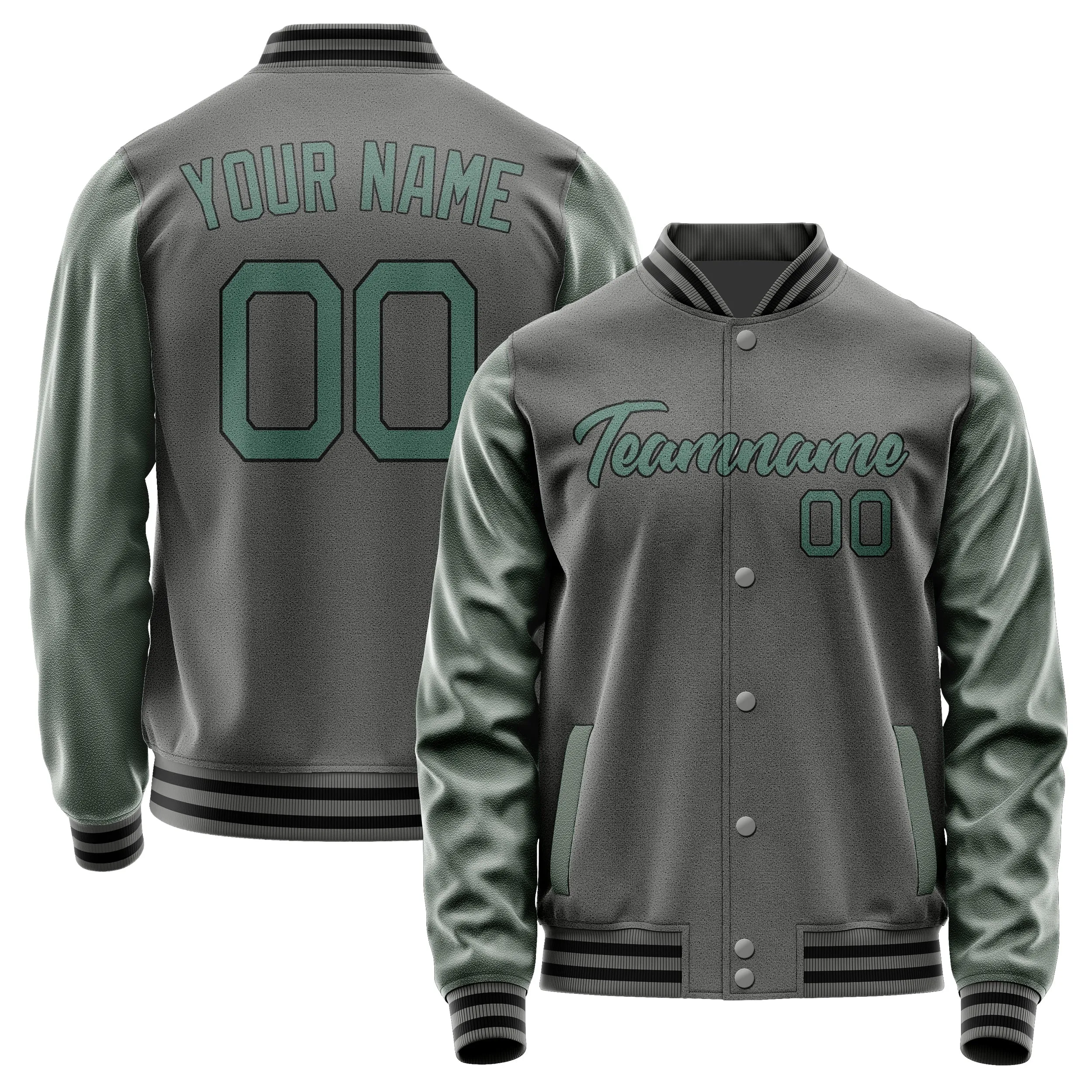 Custom Dark Grey Blue Green Jacket sold by Tailorly