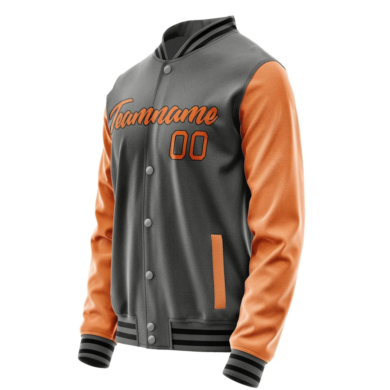 Custom Dark Grey Orange Jacket sold by Tailorly product image thumbnail 3
