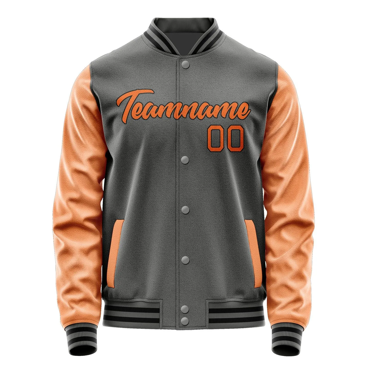 Custom Dark Grey Orange Jacket sold by Tailorly product image thumbnail 2