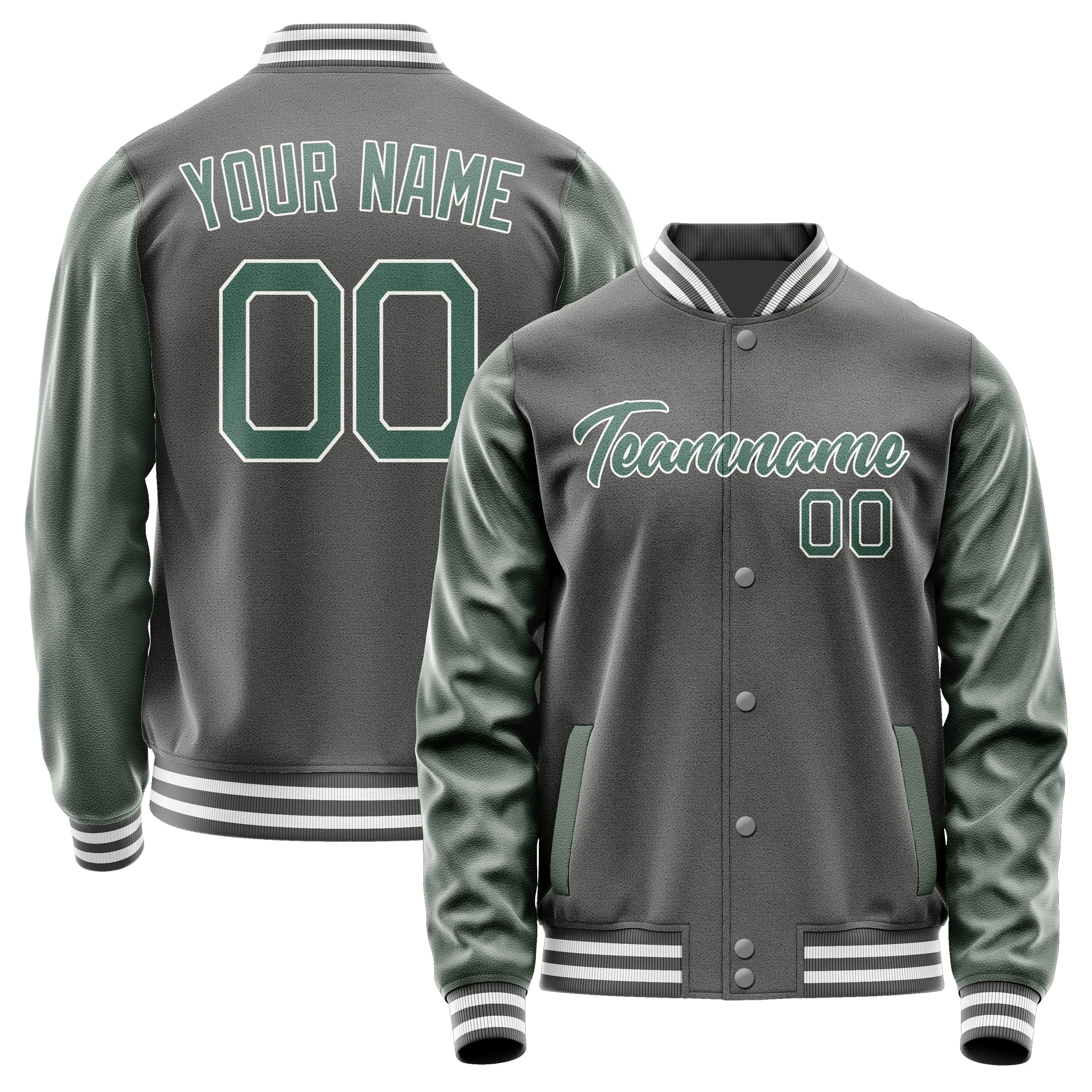 Custom Dark Grey Blue Green Jacket sold by Tailorly