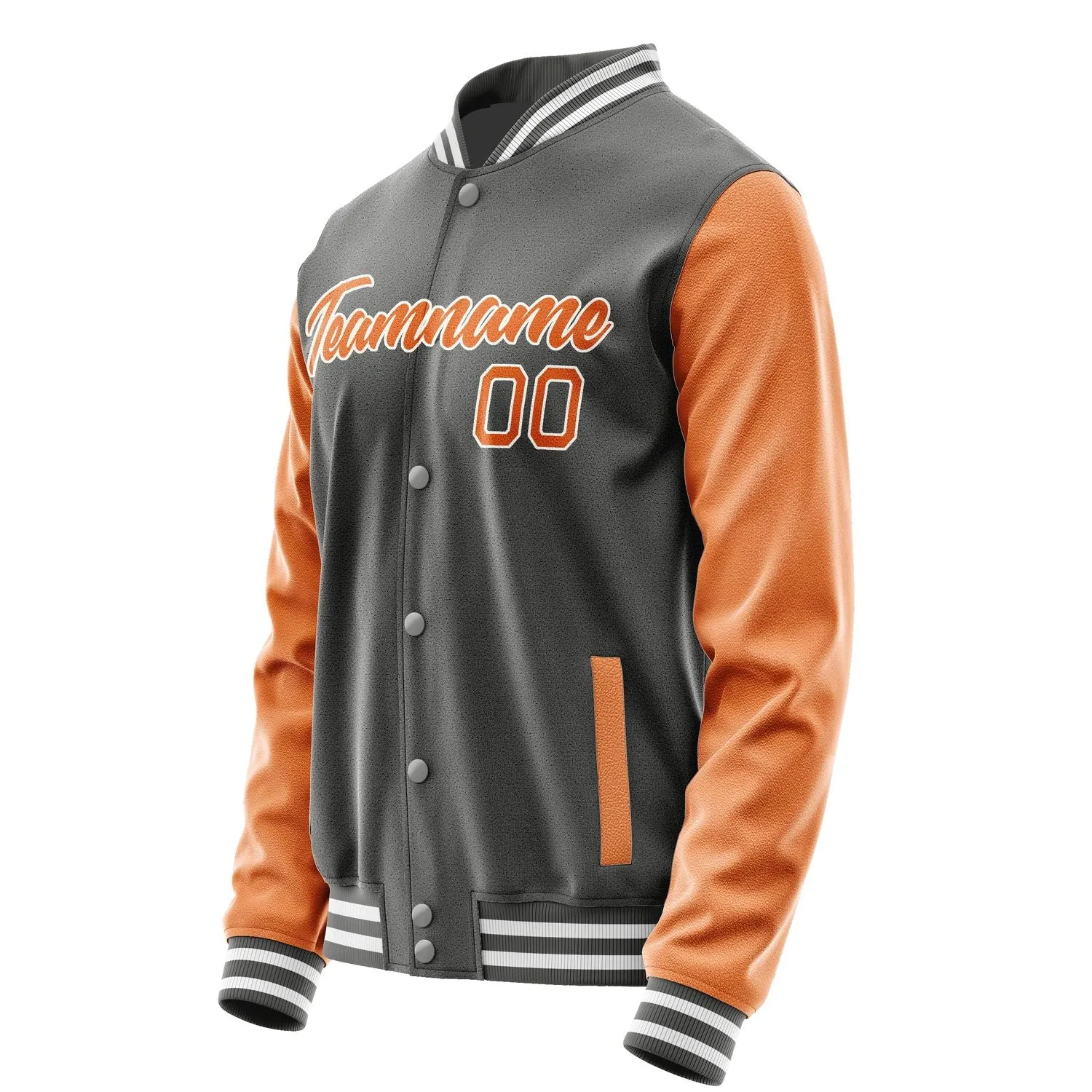 Custom Dark Grey Orange Jacket sold by Tailorly product image thumbnail 3