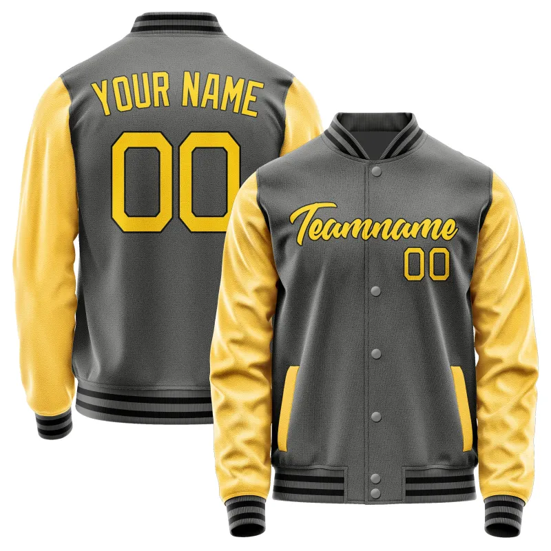 Custom Dark Grey Gold Jacket sold by Tailorly