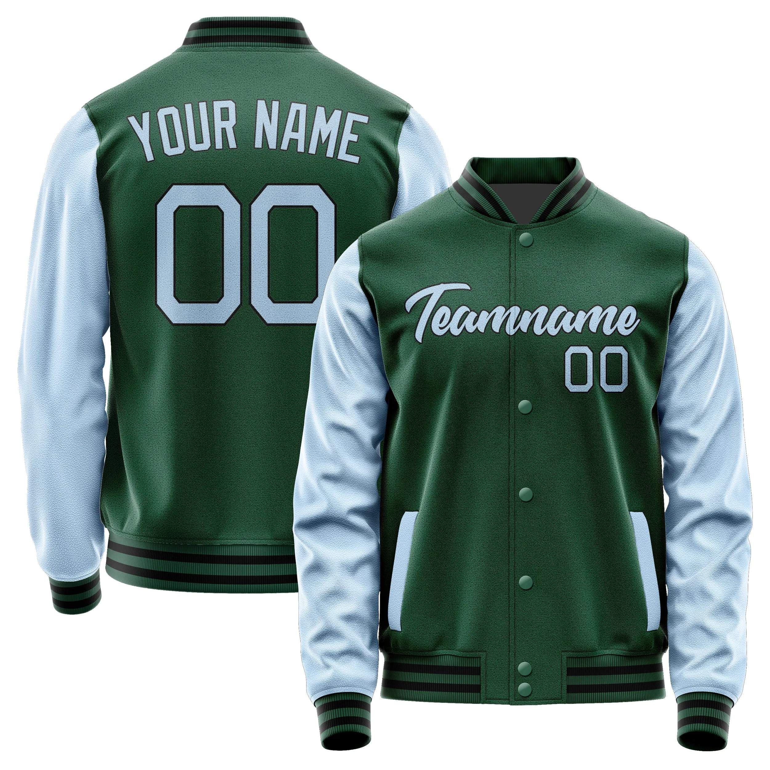 Custom Green Light Blue Jacket sold by Tailorly