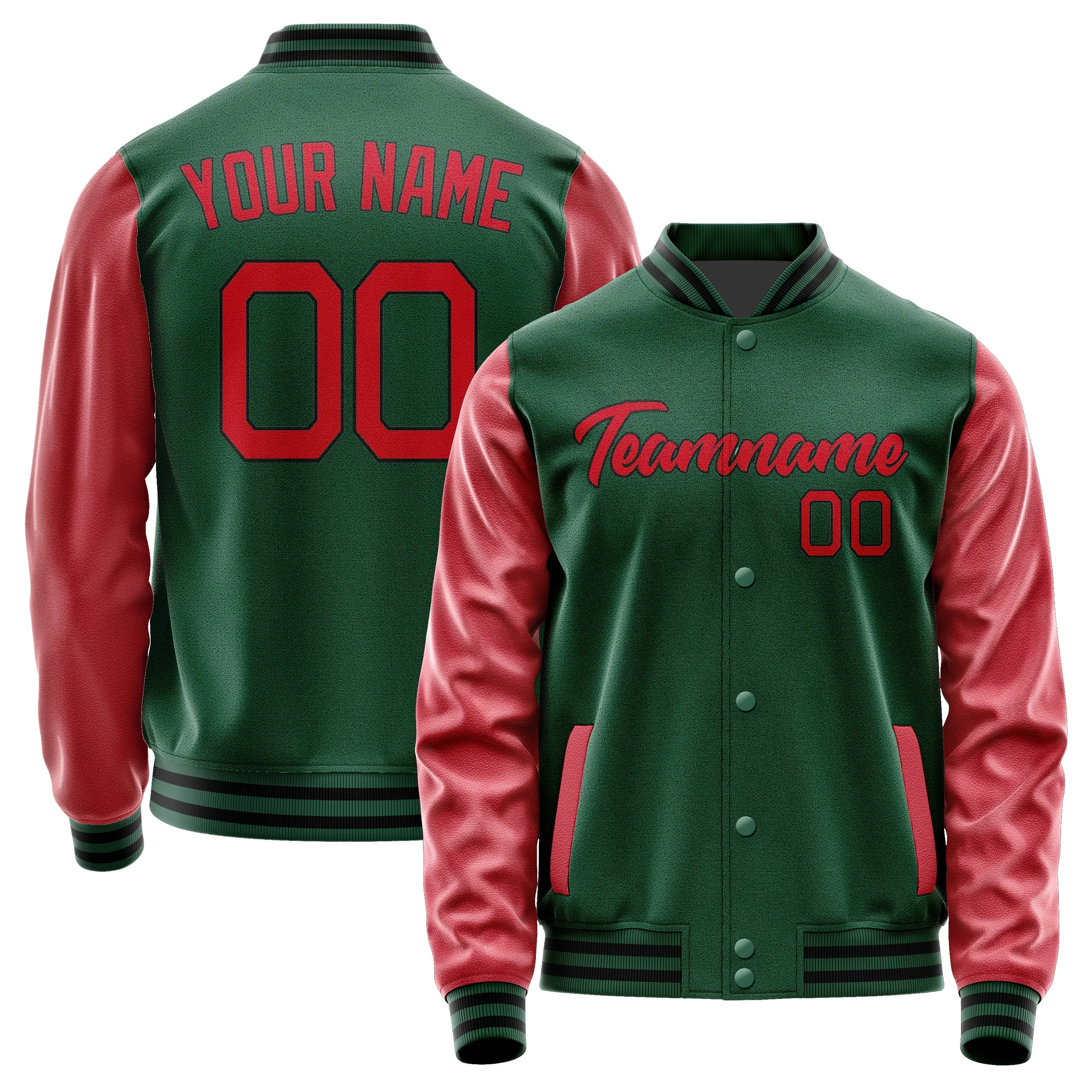 Custom Green Red Jacket sold by Tailorly