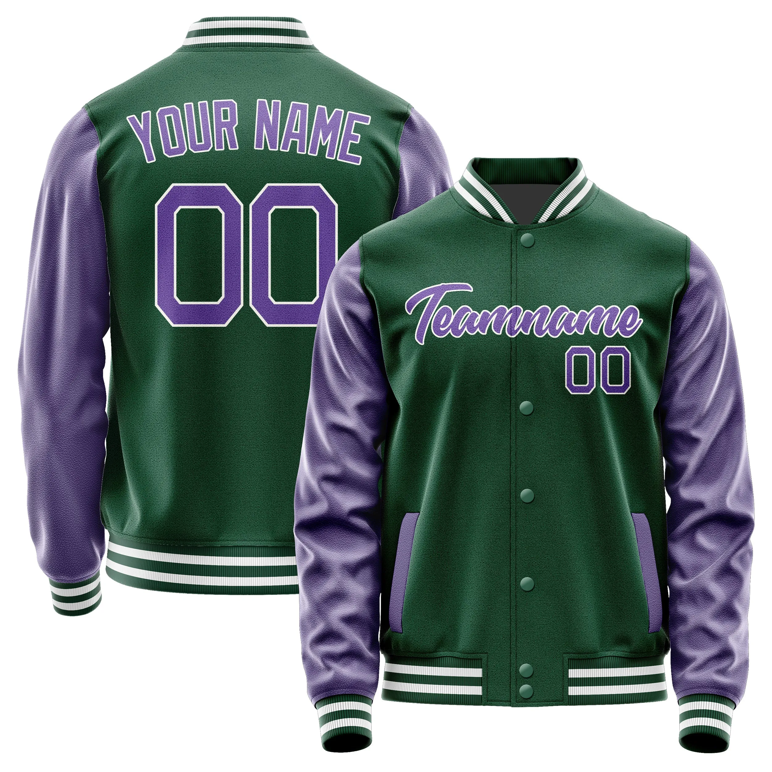 Custom Green Light Purple Jacket sold by Tailorly
