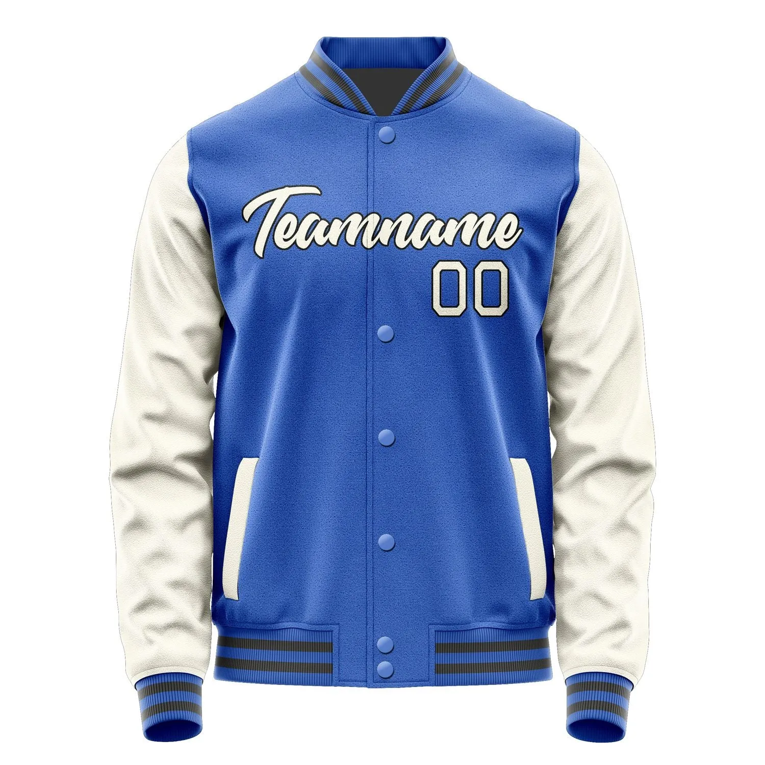 Custom Sky Blue Cream Jacket sold by Tailorly product image thumbnail 2