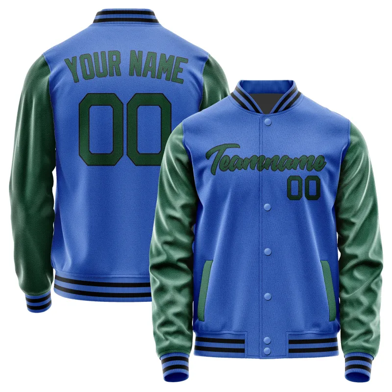 Custom Sky Blue Green Jacket sold by Tailorly