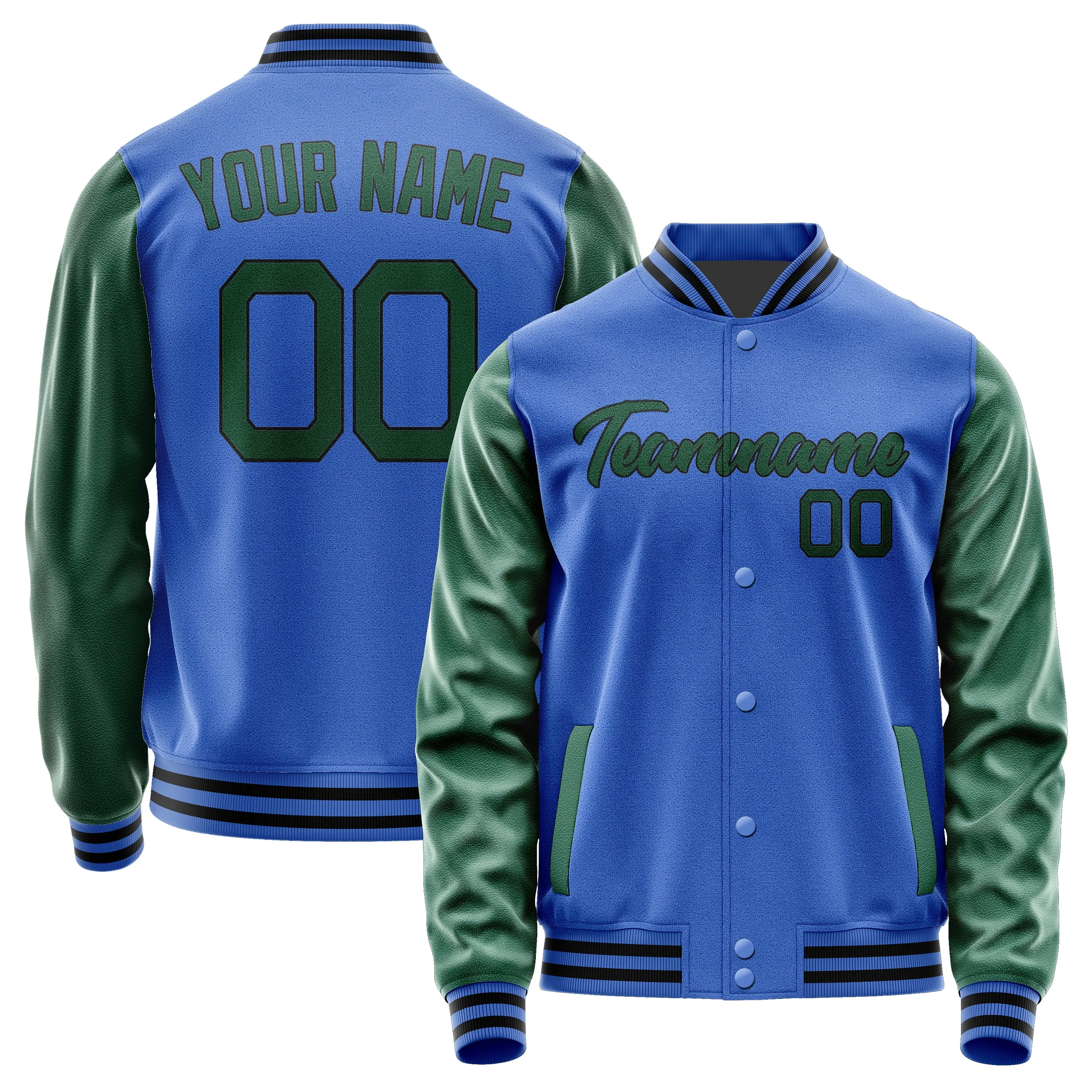 Custom Sky Blue Green Jacket sold by Tailorly