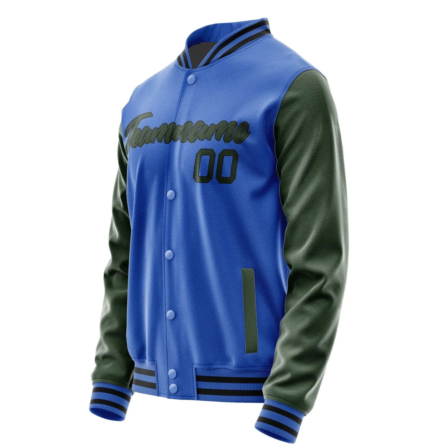 Custom Sky Blue Dark Green Jacket sold by Tailorly product image thumbnail 3