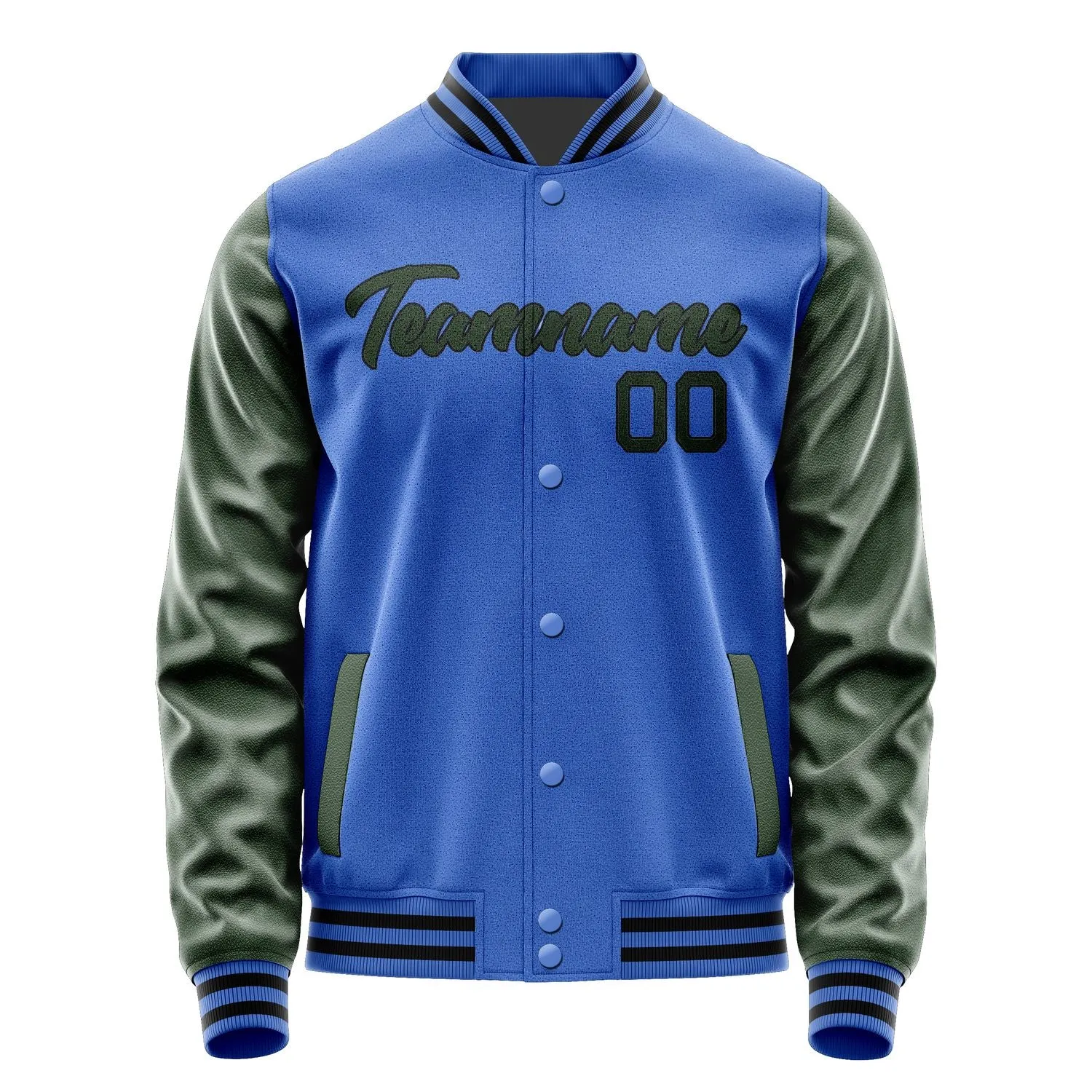 Custom Sky Blue Dark Green Jacket sold by Tailorly product image thumbnail 2