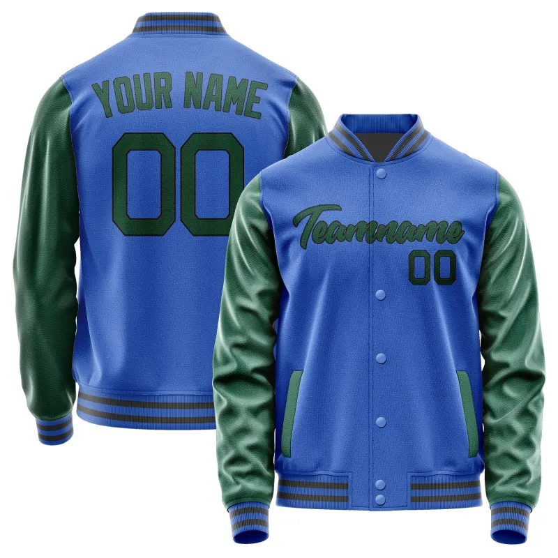 Custom Sky Blue Green Jacket sold by Tailorly