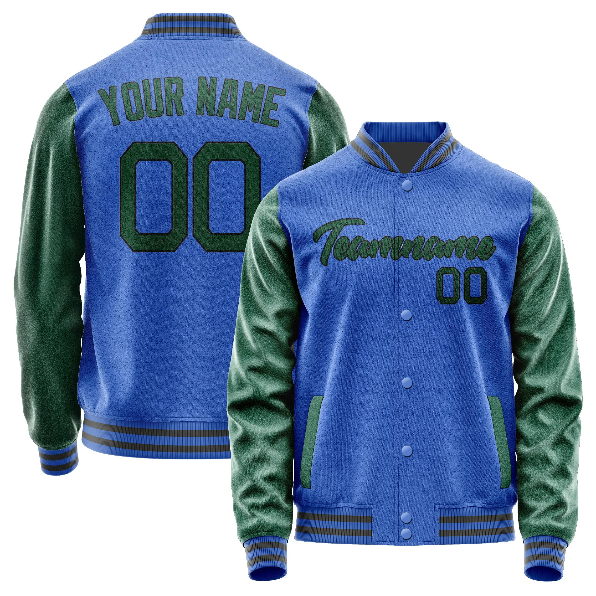 Custom Sky Blue Green Jacket sold by Tailorly