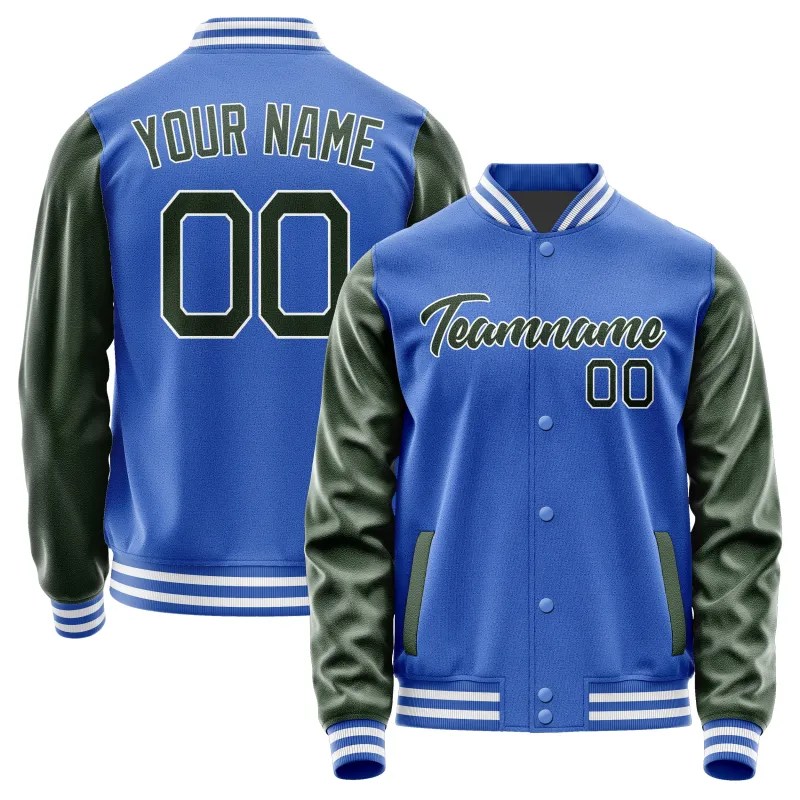 Custom Sky Blue Dark Green Jacket sold by Tailorly