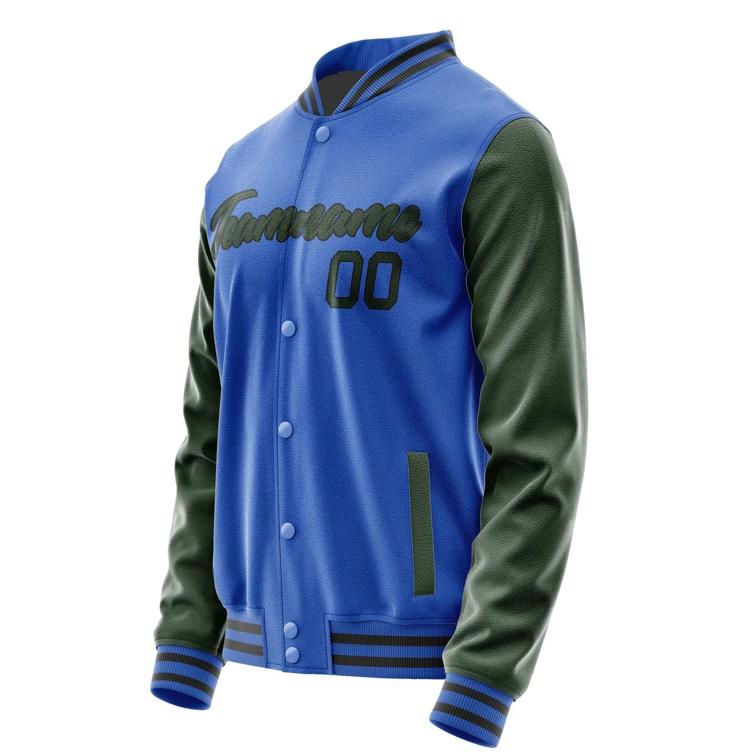 Custom Sky Blue Dark Green Jacket sold by Tailorly product image thumbnail 3