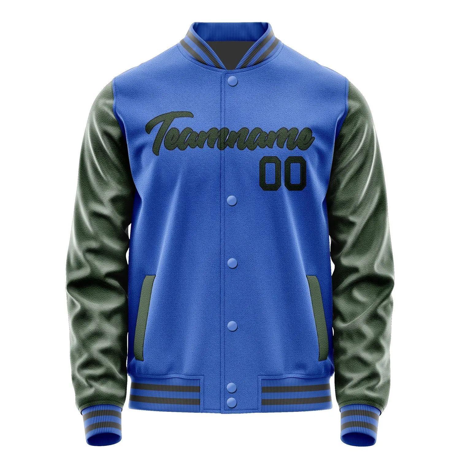 Custom Sky Blue Dark Green Jacket sold by Tailorly product image thumbnail 2