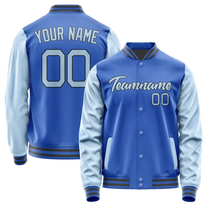 Custom Sky Blue Light Blue Jacket sold by Tailorly