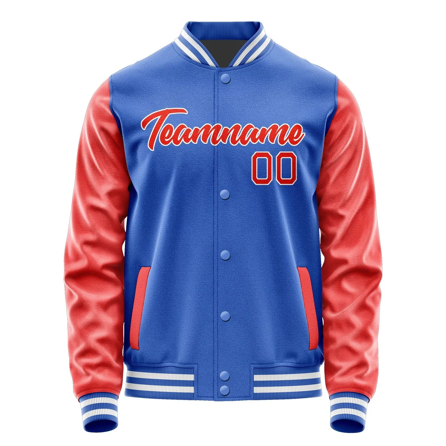 Custom Sky Blue Orange Red Jacket sold by Tailorly product image thumbnail 2