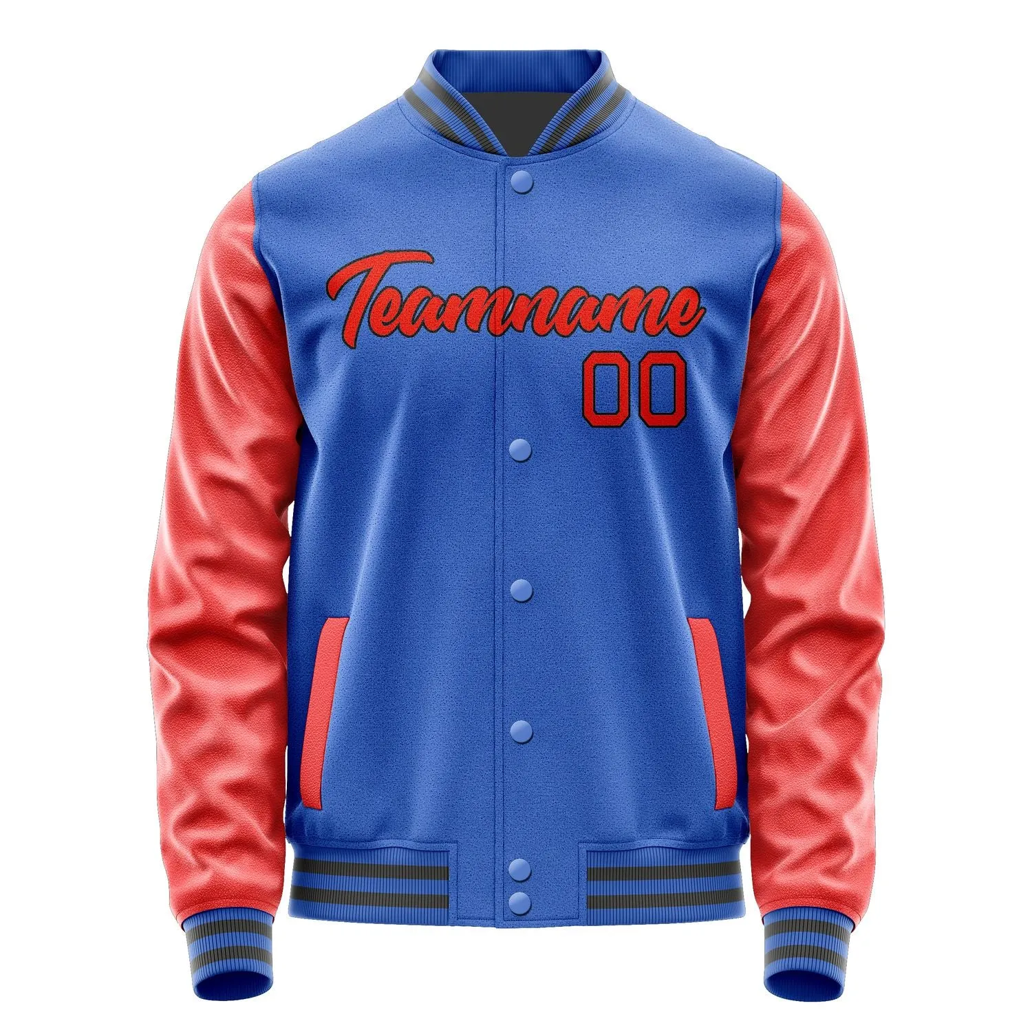 Custom Sky Blue Orange Red Jacket sold by Tailorly product image thumbnail 2