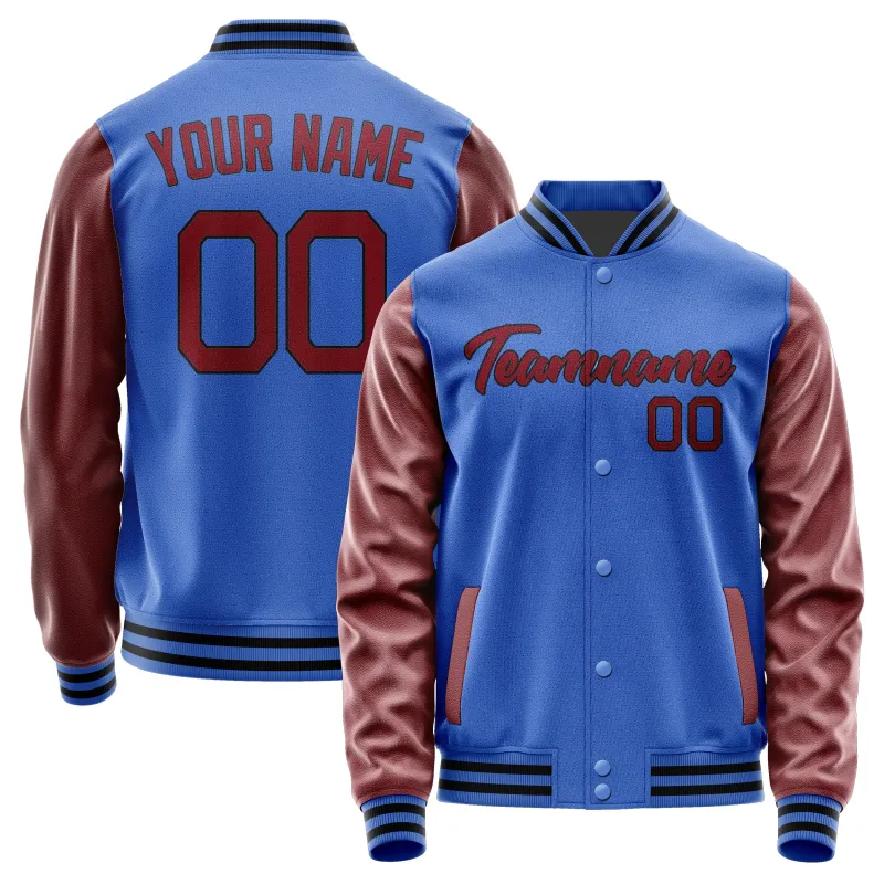 Custom Sky Blue Crimson Red Jacket sold by Tailorly