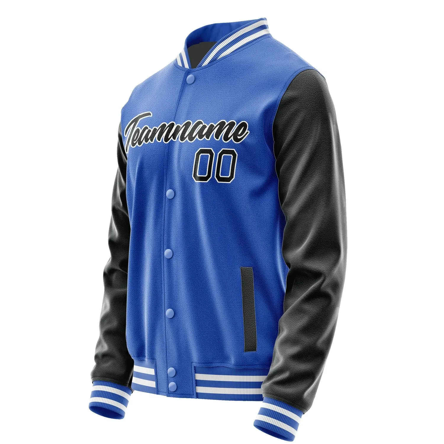Custom Sky Blue Black Jacket sold by Tailorly product image thumbnail 3