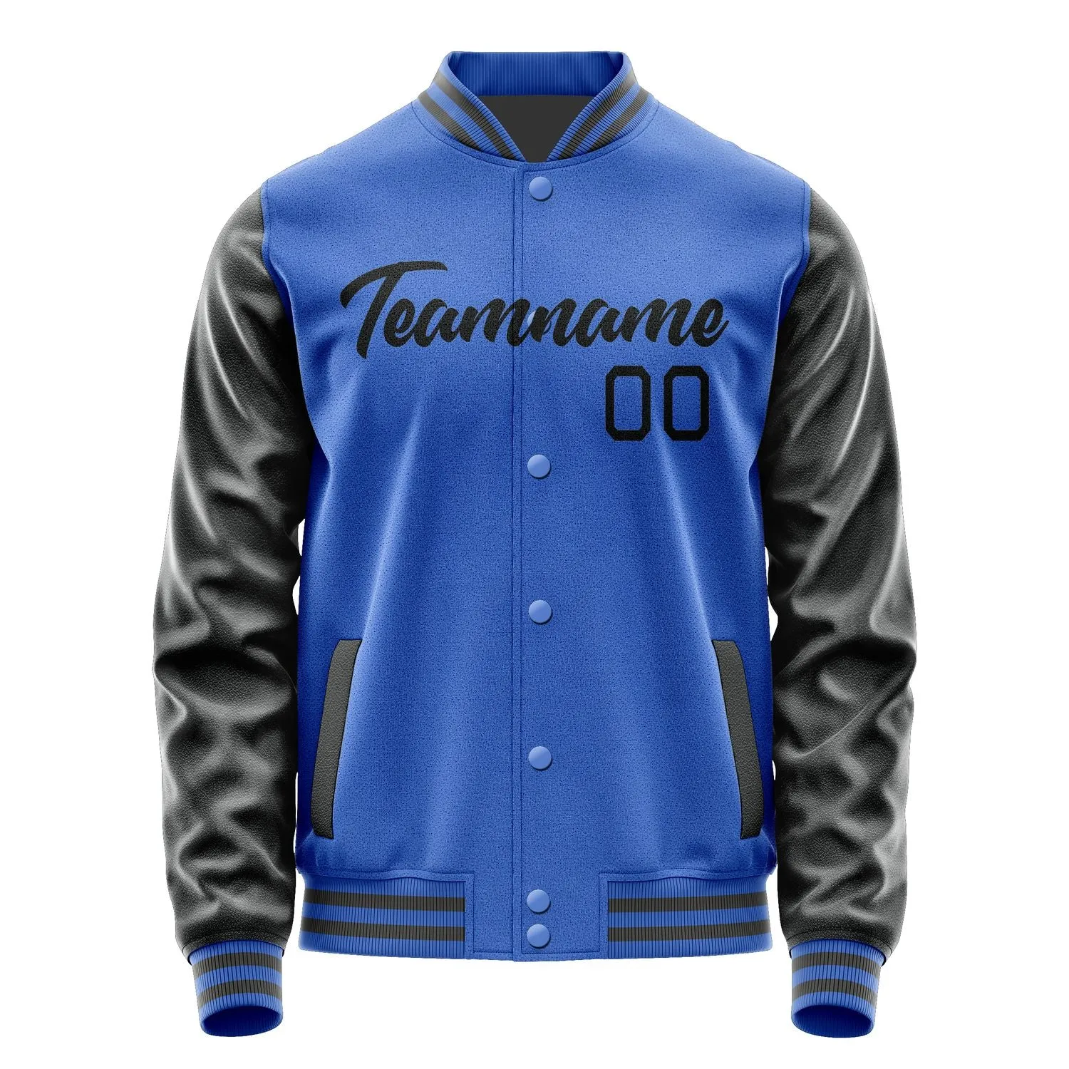 Custom Sky Blue Black Jacket sold by Tailorly product image thumbnail 2