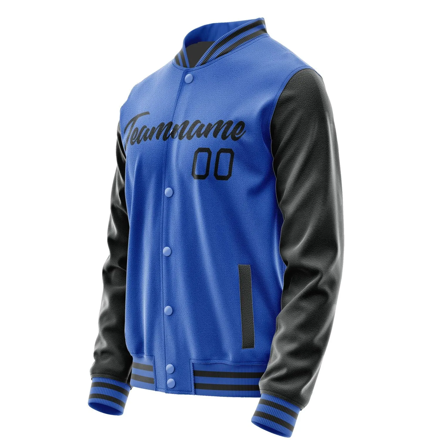 Custom Sky Blue Black Jacket sold by Tailorly product image thumbnail 3