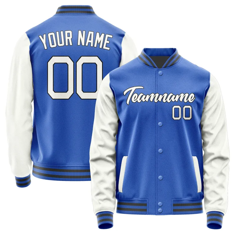 Custom Sky Blue White Jacket sold by Tailorly