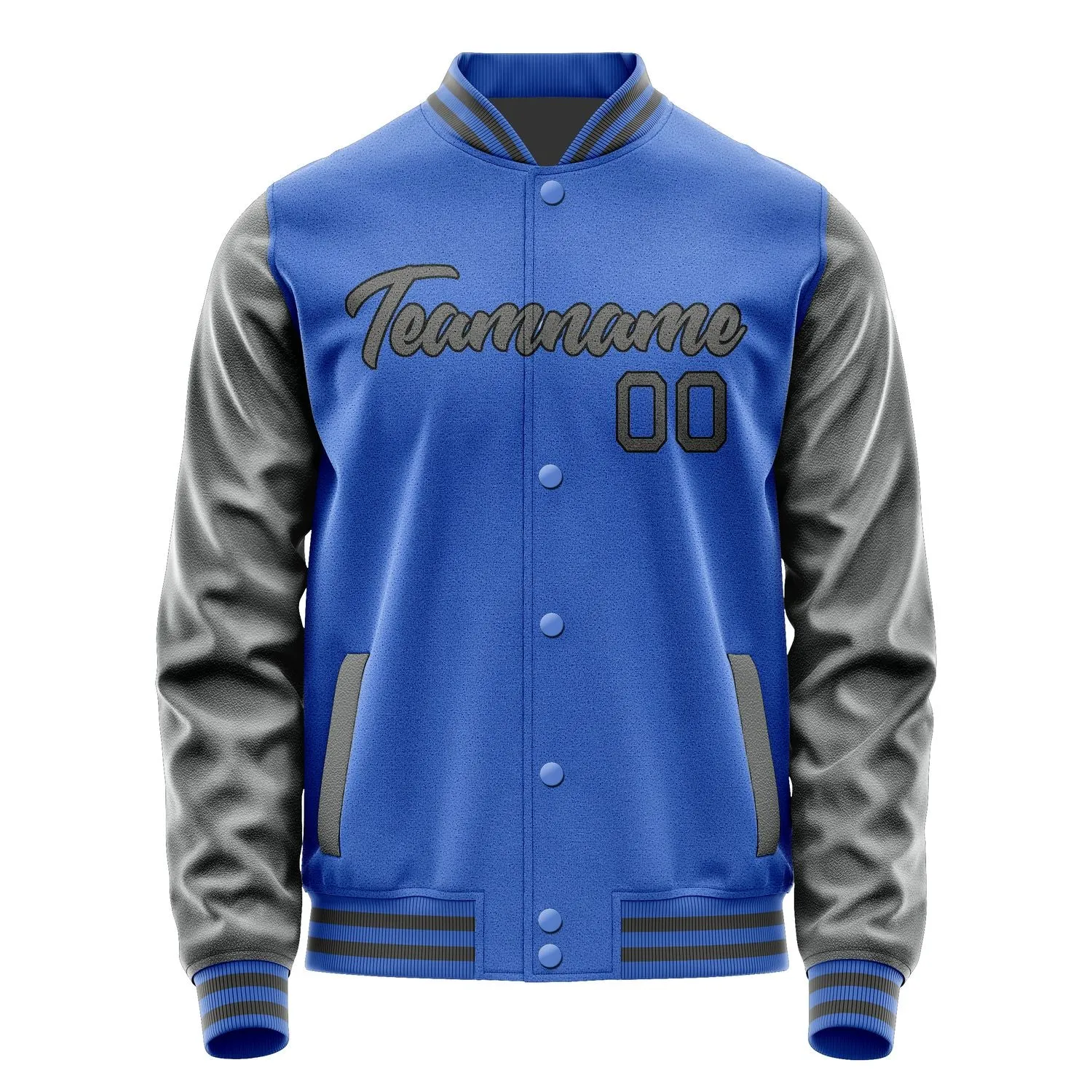 Custom Sky Blue Dark Grey Jacket sold by Tailorly product image thumbnail 2