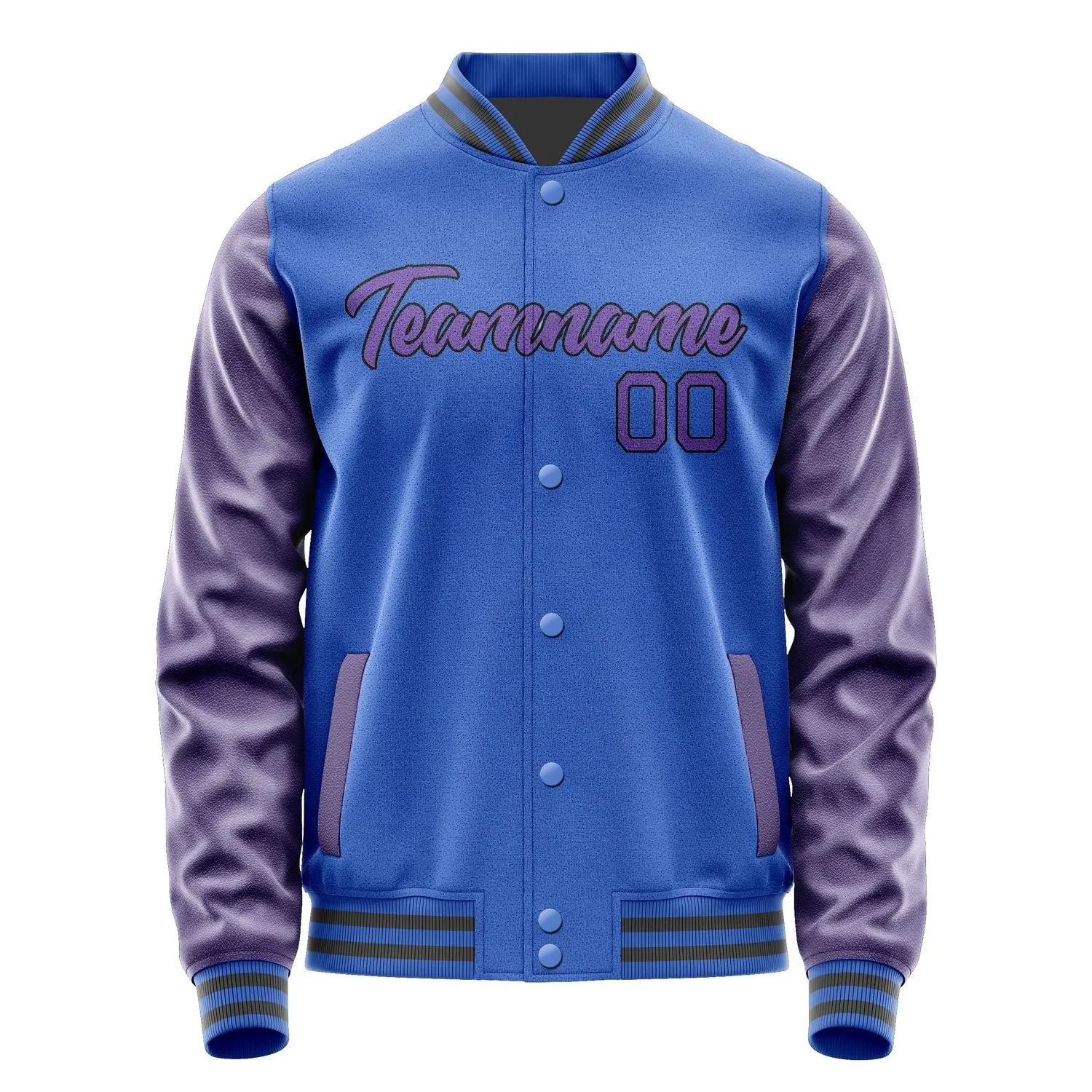 Custom Sky Blue Light Purple Jacket sold by Tailorly product image thumbnail 2