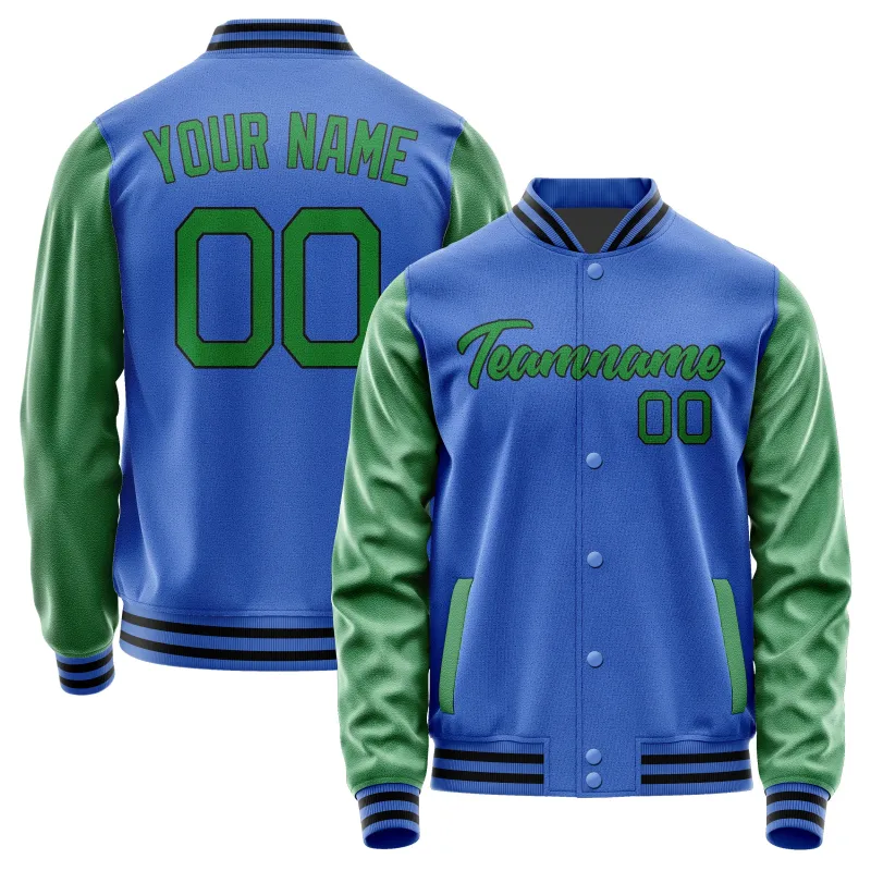 Custom Sky Blue Emerald Green Jacket sold by Tailorly