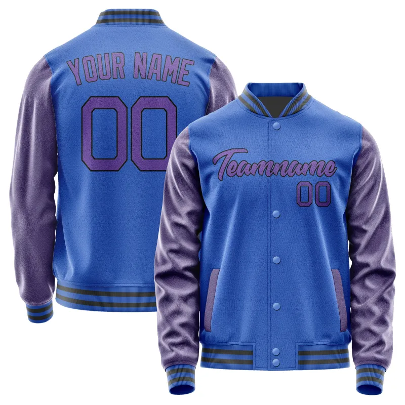Custom Sky Blue Light Purple Jacket sold by Tailorly