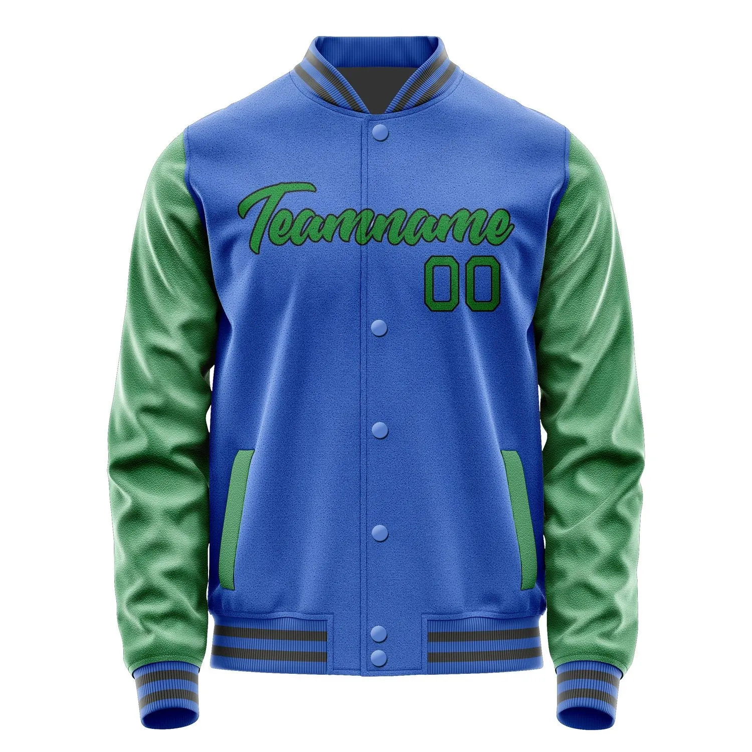 Custom Sky Blue Emerald Green Jacket sold by Tailorly product image thumbnail 2