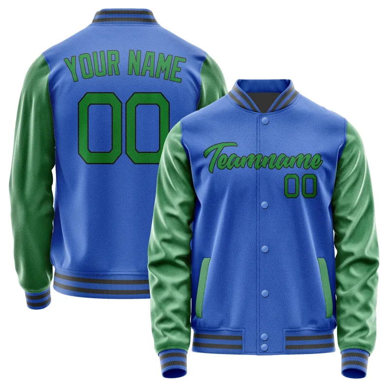 Custom Sky Blue Emerald Green Jacket sold by Tailorly
