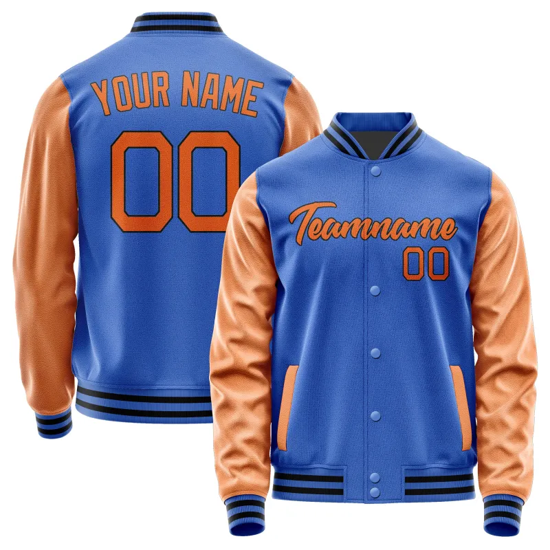Custom Sky Blue Orange Jacket sold by Tailorly