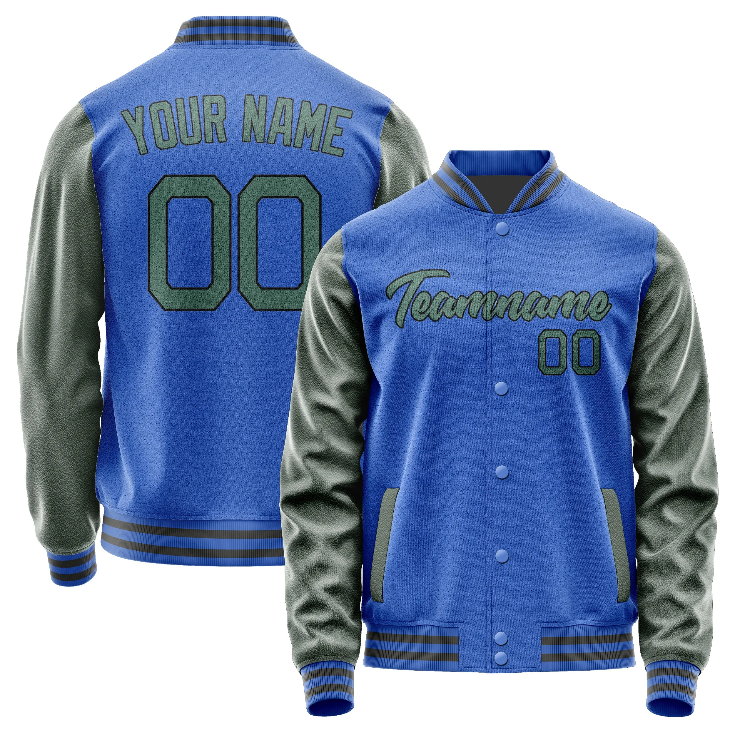 Custom Sky Blue Blue Green Jacket sold by Tailorly
