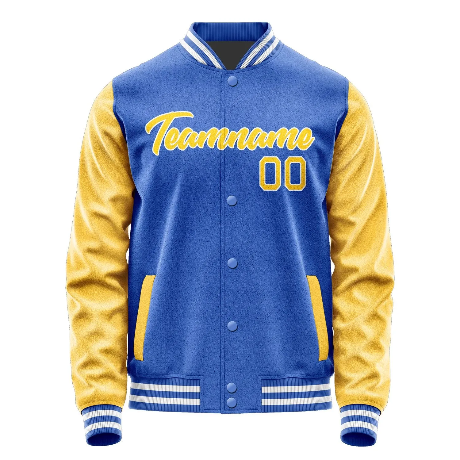 Custom Sky Blue Gold Jacket sold by Tailorly product image thumbnail 2
